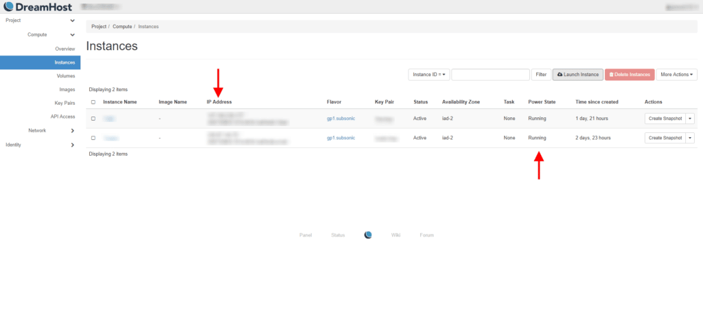 DreamComputer IP address and power state location.