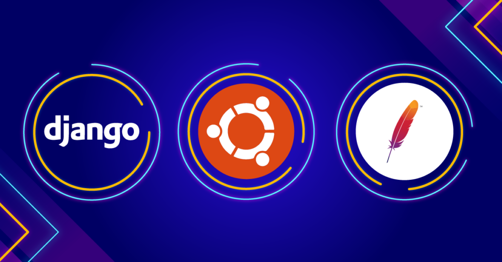 Logos of Django, Ubuntu, and Apache
